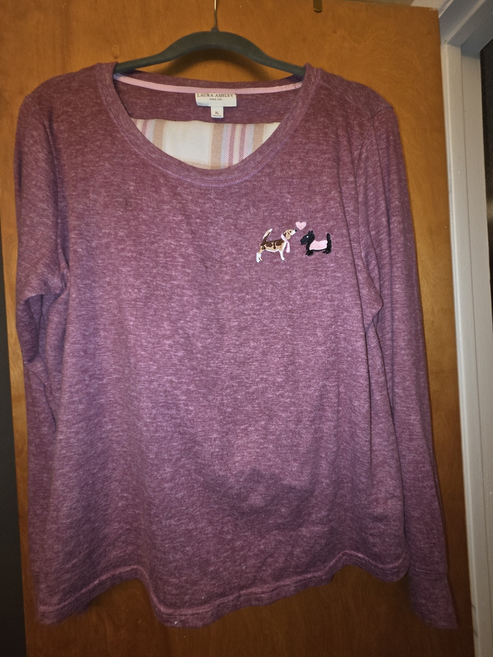 Laura Ashley Plum Heather Long Sleeve Lounge Set with Dogs